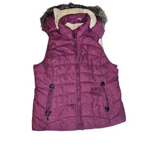 Green Tea Purple Fur Lined Vest Women's Size XXL